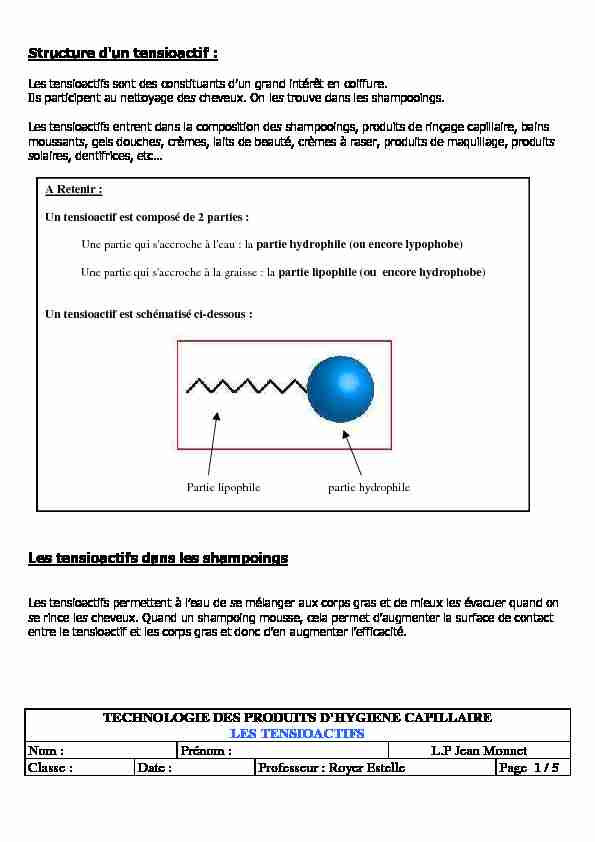 [PDF] les tensioactifs - SBSSA - Amiens