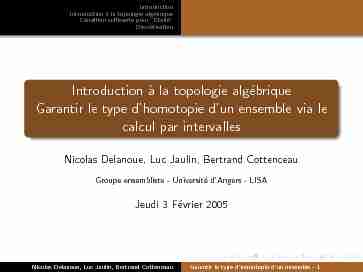 Introduction à la topologie algébrique Garantir le type dhomotopie d