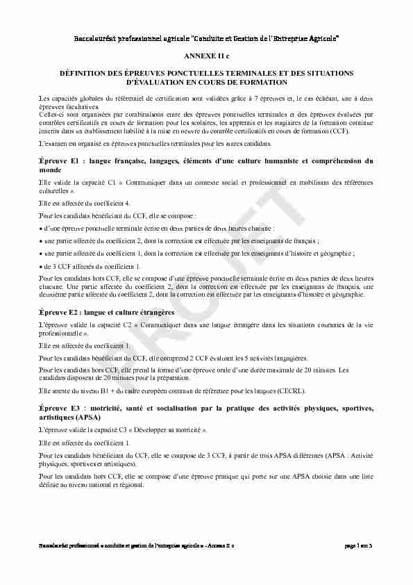 [PDF] Baccalauréat professionnel agricole Conduite et Gestion de l