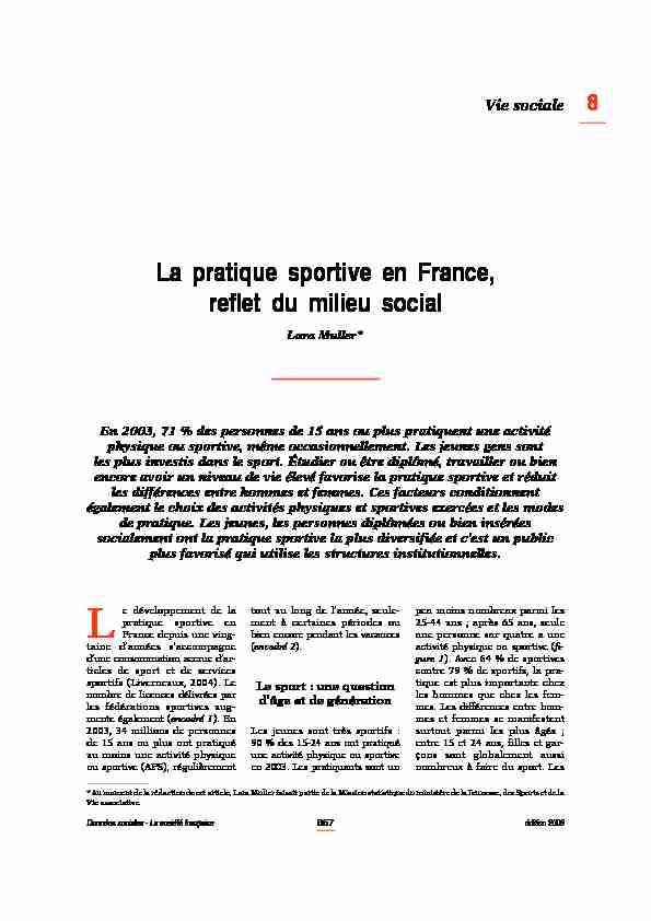 La pratique sportive en France reflet du milieu social