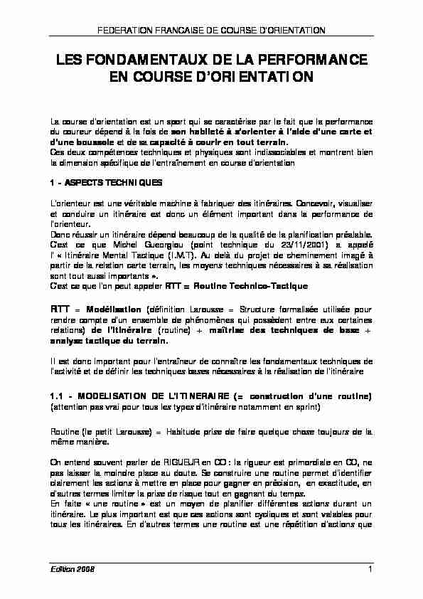 [PDF] LES FONDAMENTAUX DE LA PERFORMANCE EN COURSE D
