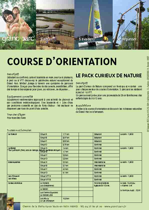 [PDF] CouRSE DoRiENTATioN - Grand Parc Miribel Jonage