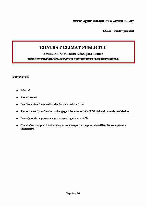 CONTRAT CLIMAT PUBLICITE