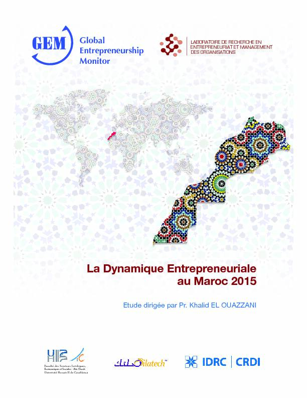 La Dynamique Entrepreneuriale au Maroc 2015