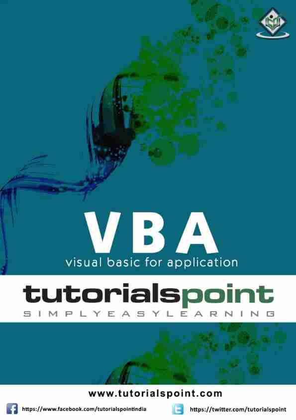 [PDF] Preview VBA Tutorial (PDF Version) - Tutorialspoint