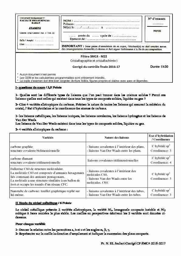 [PDF] Pr N EL Jouhari Corrigé CF SMC4 2016-2017 I