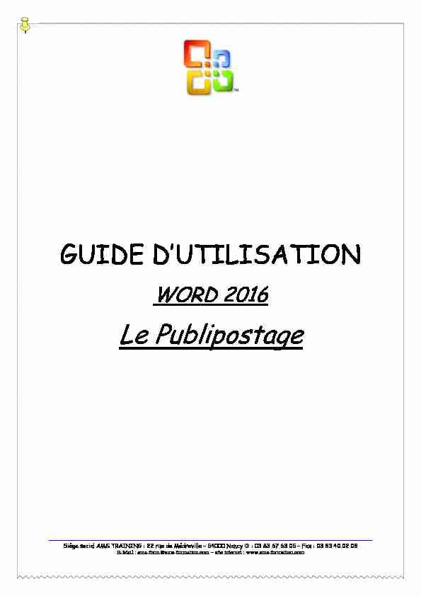[PDF] Le-Publipostage-2016-FR-FRpdf - AMS Formation