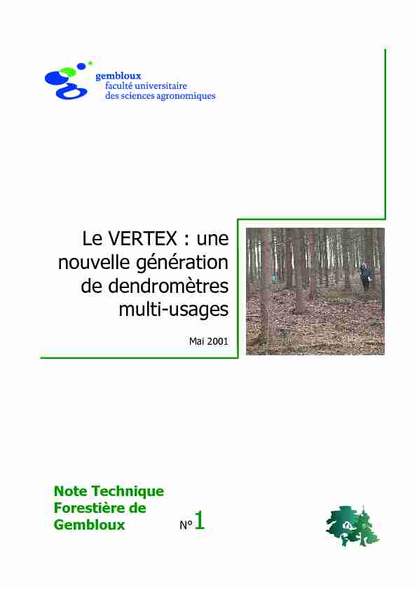 [PDF] Le Vertex : une nouvelle génération de dendromètres multi-usages