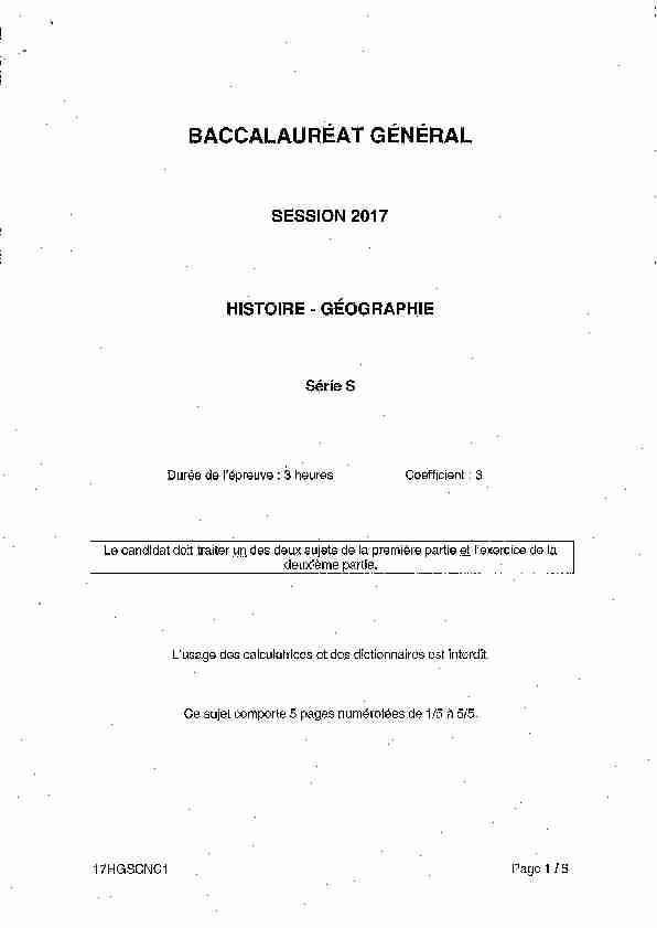 [PDF] Sujet du bac S Histoire-Géographie 2017 - AlloSchool