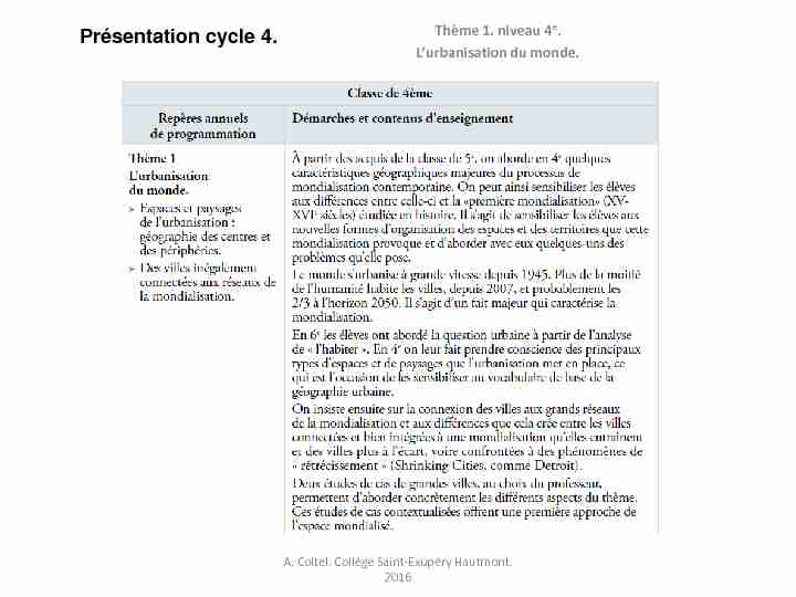 Présentation cycle 4.