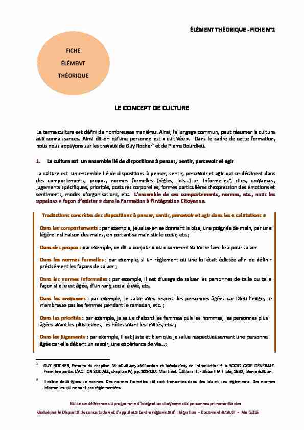 [PDF] LE CONCEPT DE CULTURE