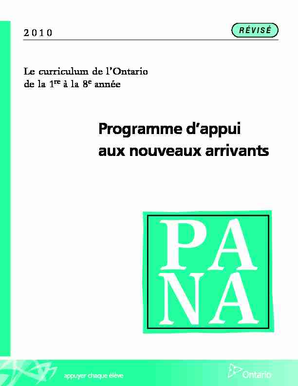[PDF] Programme dappui aux nouveaux arrivants