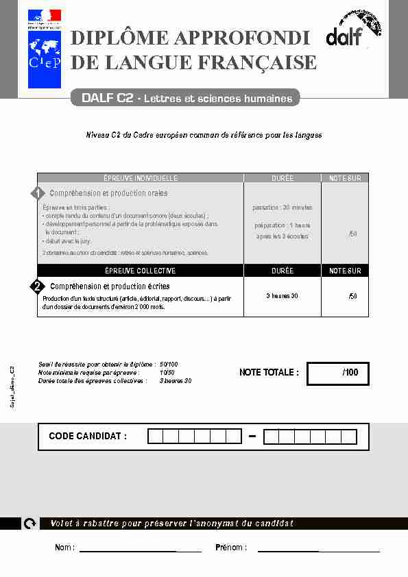 [PDF] exemple 3 de sujet DALF C2 – document candidat  - DELF - DALF