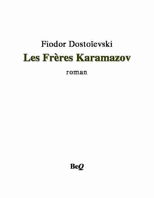 Les frères Karamazov 1