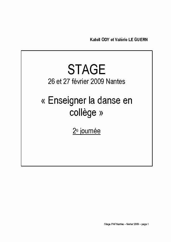 [PDF] « Enseigner la danse en collège »
