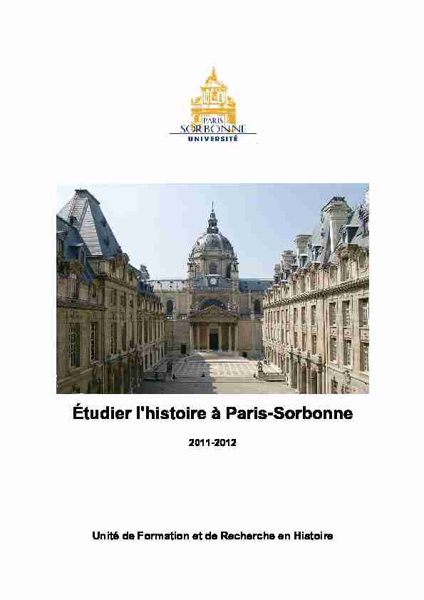 Étudier lhistoire à Paris-Sorbonne