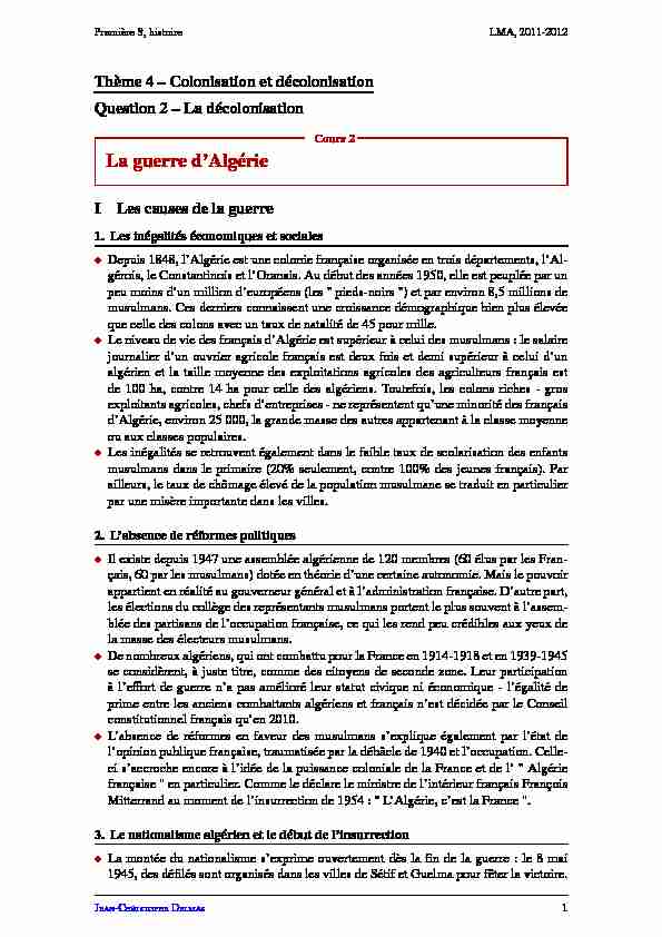 [PDF] La guerre dAlgérie - Lycée dAdultes