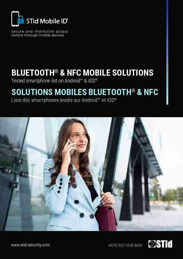 SOLUTIONS MOBILES BLUETOOTH® & NFC BLUETOOTH