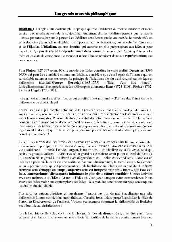 [PDF] Les grands courants philosophiques - Guillaume Nicaise