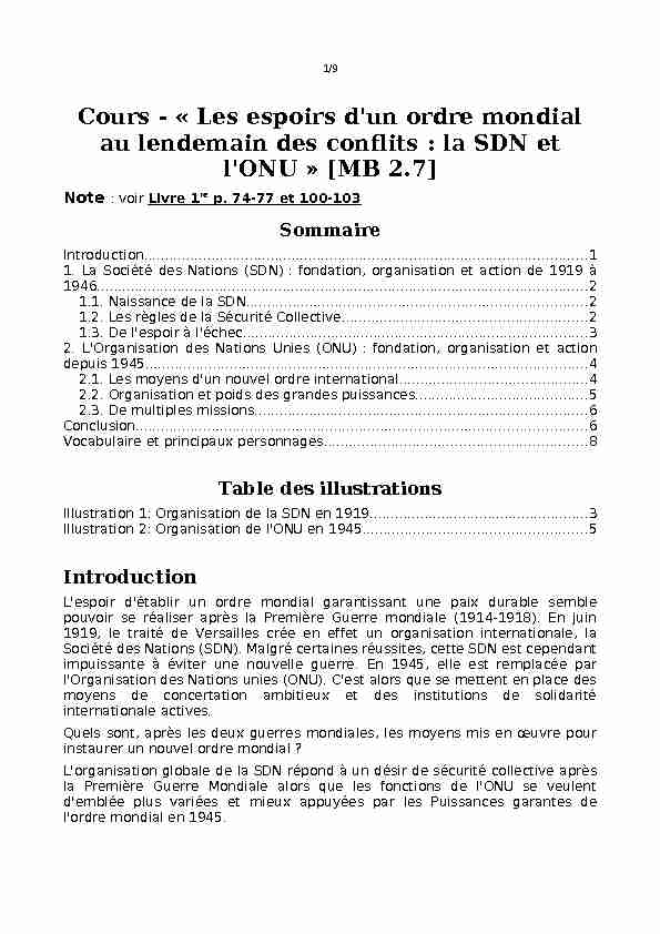 [PDF] Les espoirs dun ordre mondial : la SDN et lONU