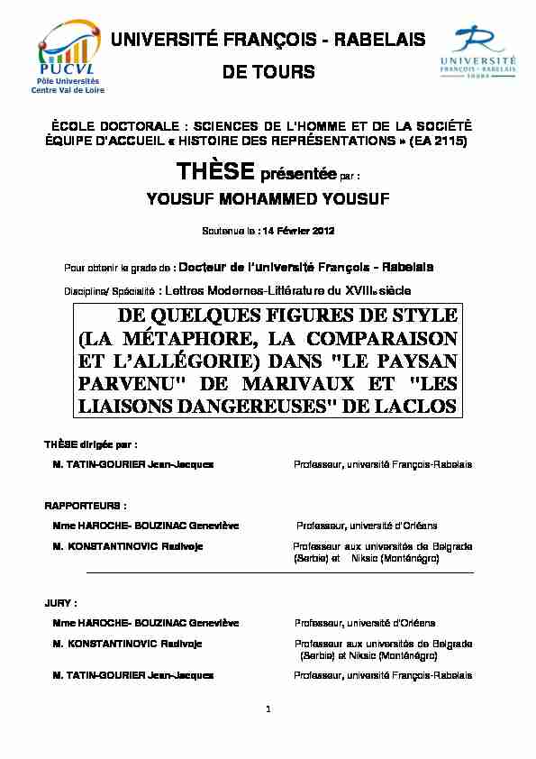 [PDF] DE QUELQUES FIGURES DE STYLE (LA  - Université de Tours