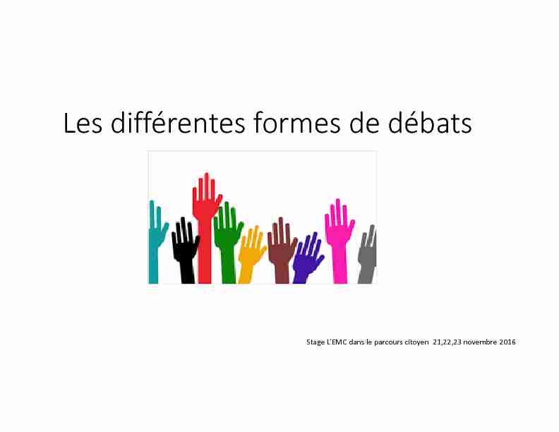 [PDF] 7 DEBATS Les différentes formes de débats