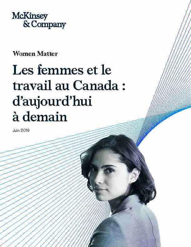 [PDF] Les femmes et le travail au Canada : daujourdhui à demain