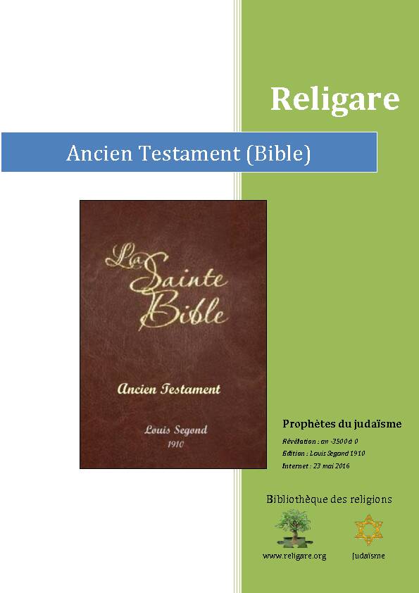 [PDF] Ancien Testament (Bible) - Religare