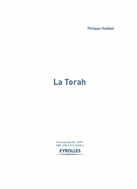 [PDF] La Torah - Fnac
