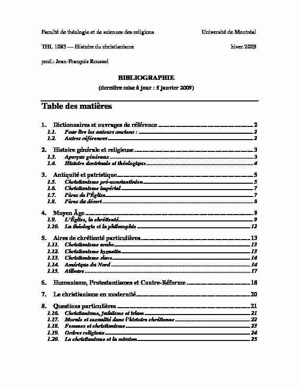 [PDF] Table des matières - Université de Montréal