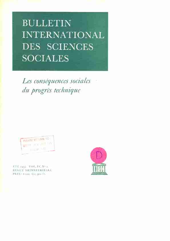 [PDF] Les Conséquences sociales du progrès technique - UTB Chalon