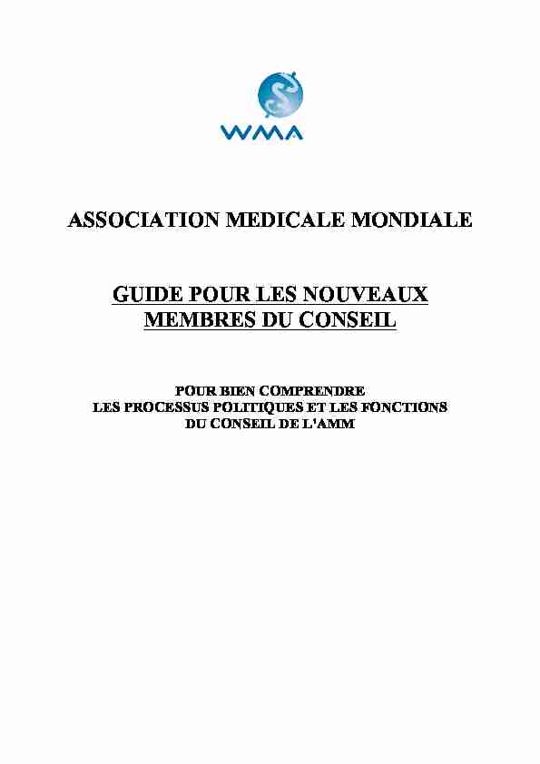 [PDF] ASSOCIATION MEDICALE MONDIALE GUIDE POUR LES