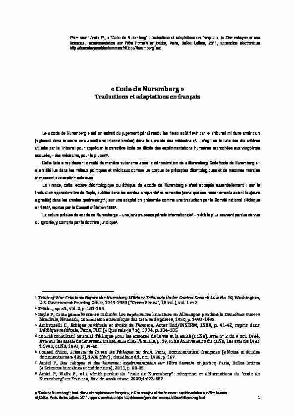 [PDF] « Code de Nuremberg »
