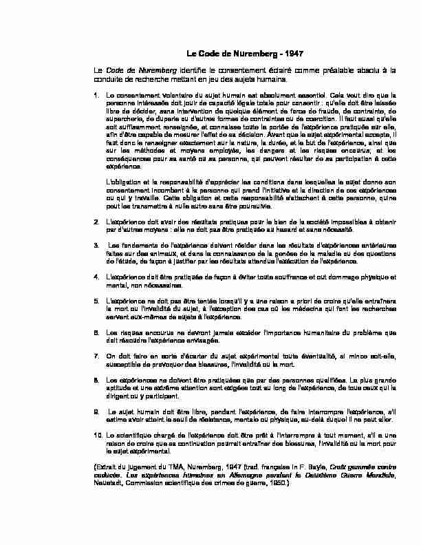 [PDF] Le Code de Nuremberg - FRQSC