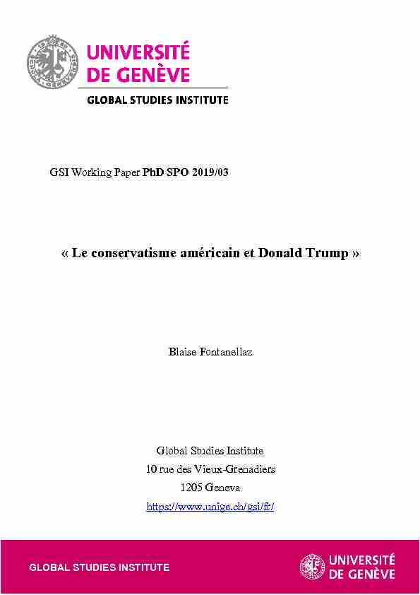 [PDF] « Le conservatisme américain et Donald Trump » - Université de
