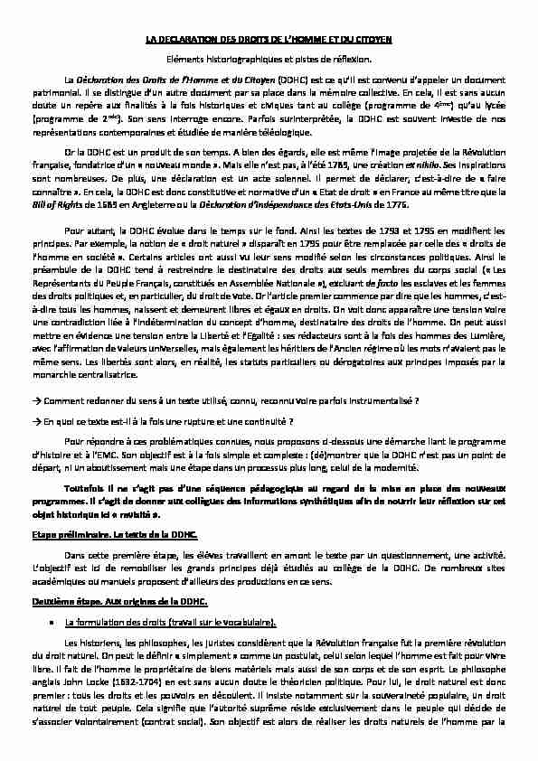 [PDF] LA DECLARATION DES DROITS DE LHOMME ET DU CITOYEN