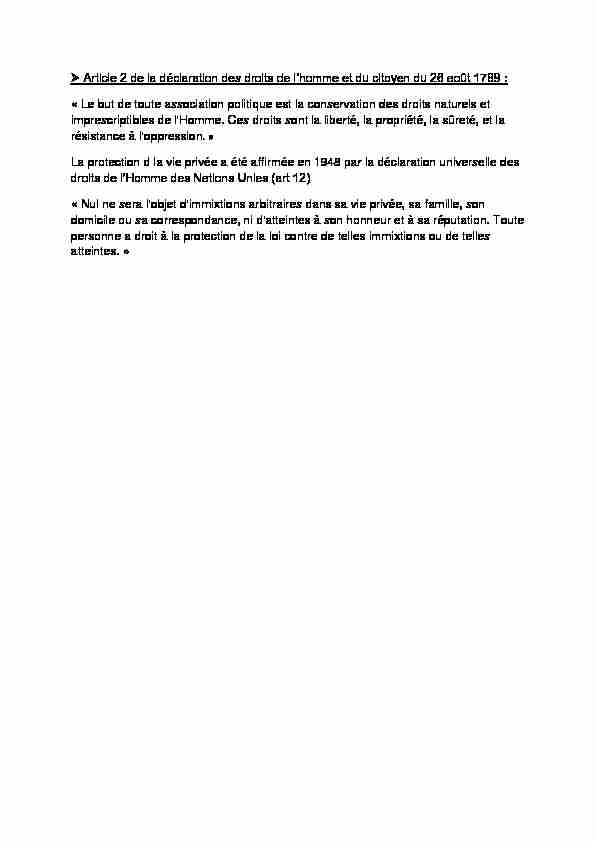 [PDF] Article 2 de la déclaration des droits de lhomme et du citoyen du 26