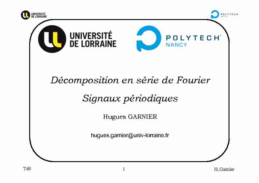 [PDF] Décomposition en série de Fourier Signaux périodiques
