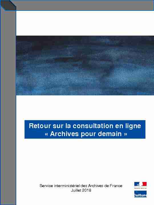 [PDF] Retour sur la consultation en ligne « Archives pour  - FranceArchives