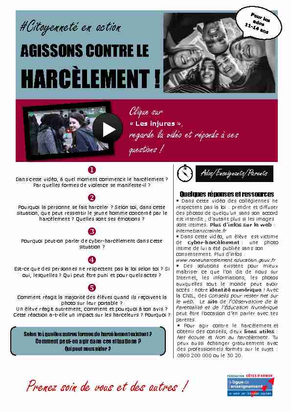 Searches related to agir contre le harcèlement les injures filetype:pdf