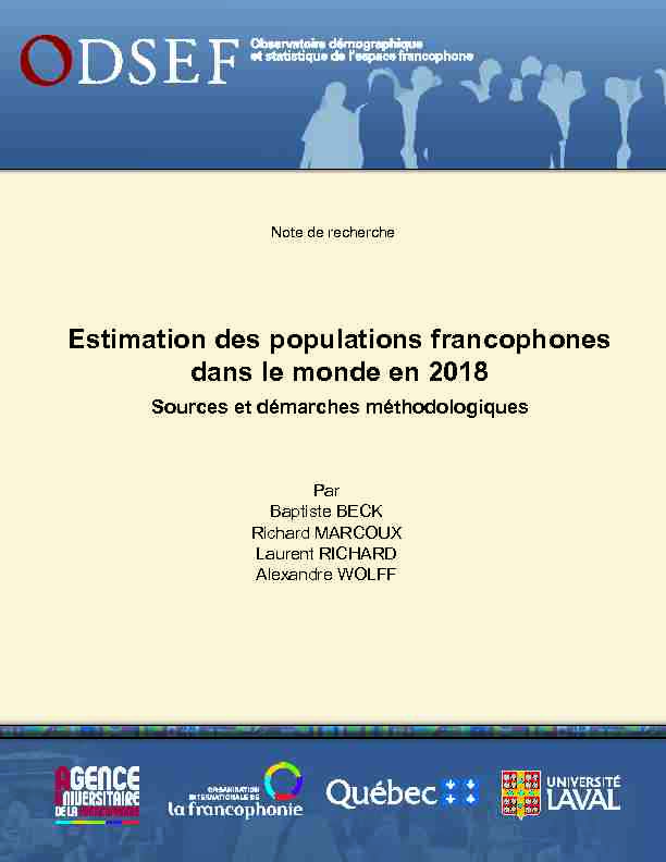 Estimation des populations francophones dans le monde en 2018