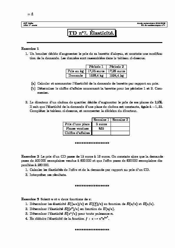 Searches related to élasticité prix exercice PDF