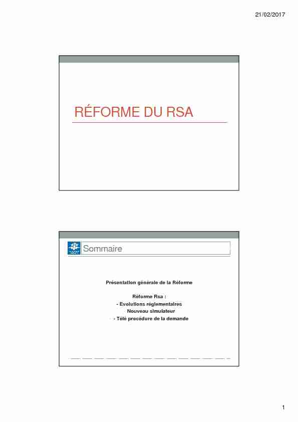 Réforme RSA 2017 - Formation du 9 et 14 février 2017