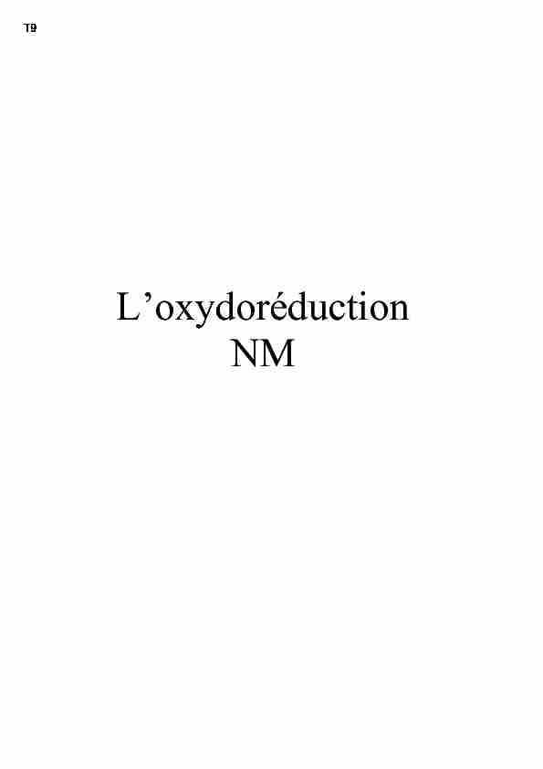 Loxydoréduction NM