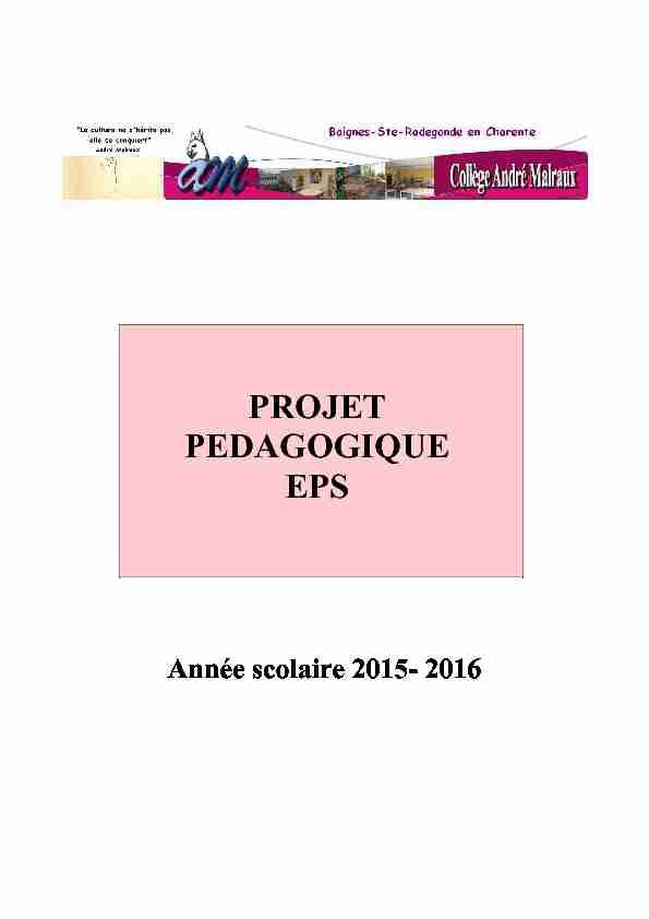 Projet EPS 2016