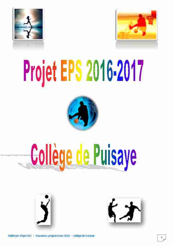 Réflexion Projet EPS - Nouveaux programmes 2016 - Collège de