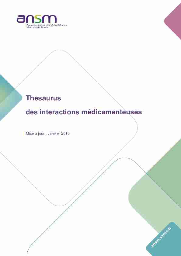 Interactions medicamenteuses - Thesaurus complet