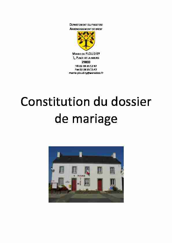 Constitution du dossier de mariage