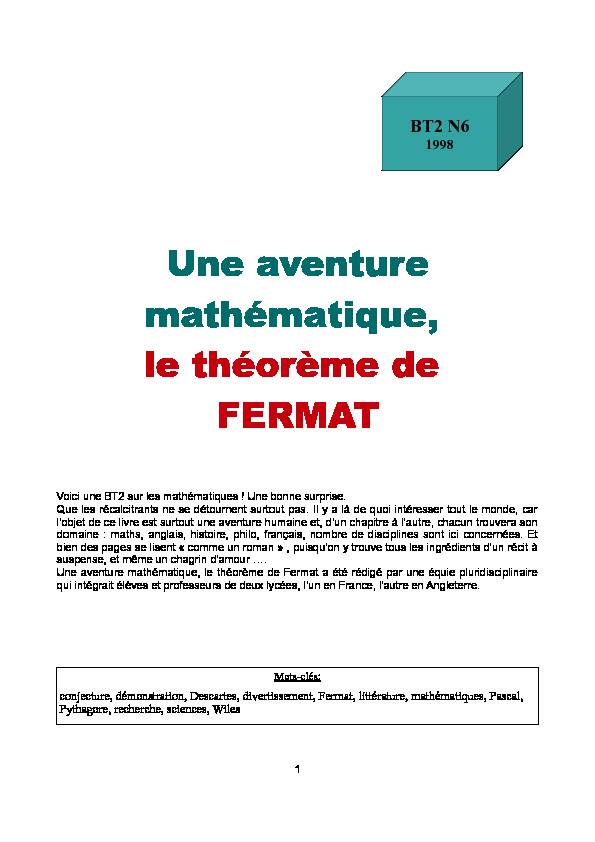 Une aventure mathématique le théorème de FERMAT