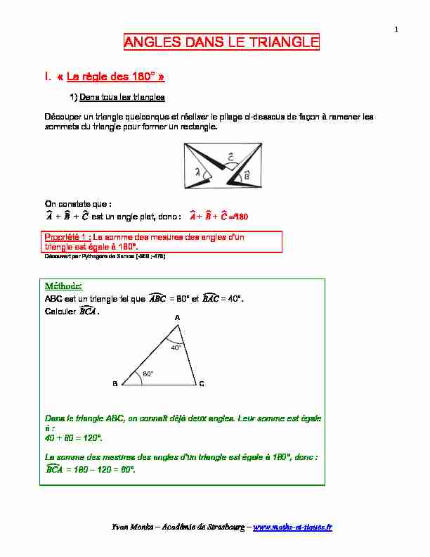 [PDF] ANGLES DANS LE TRIANGLE - maths et tiques